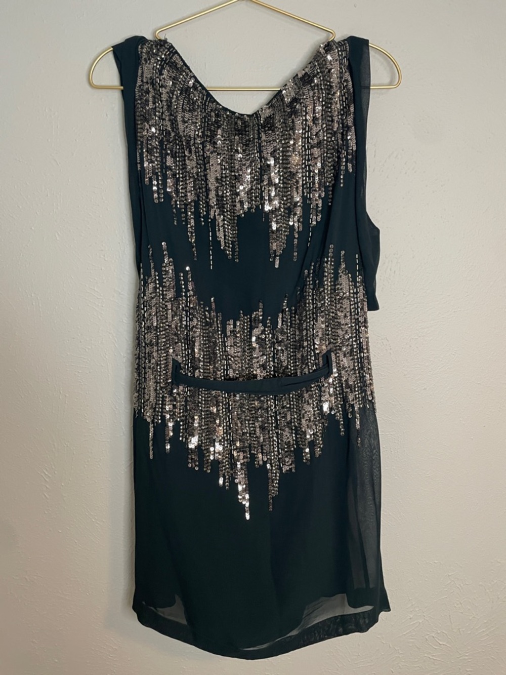 Women’s French Connection Green Sequin Dress - size 8 - Picture 10 of 16